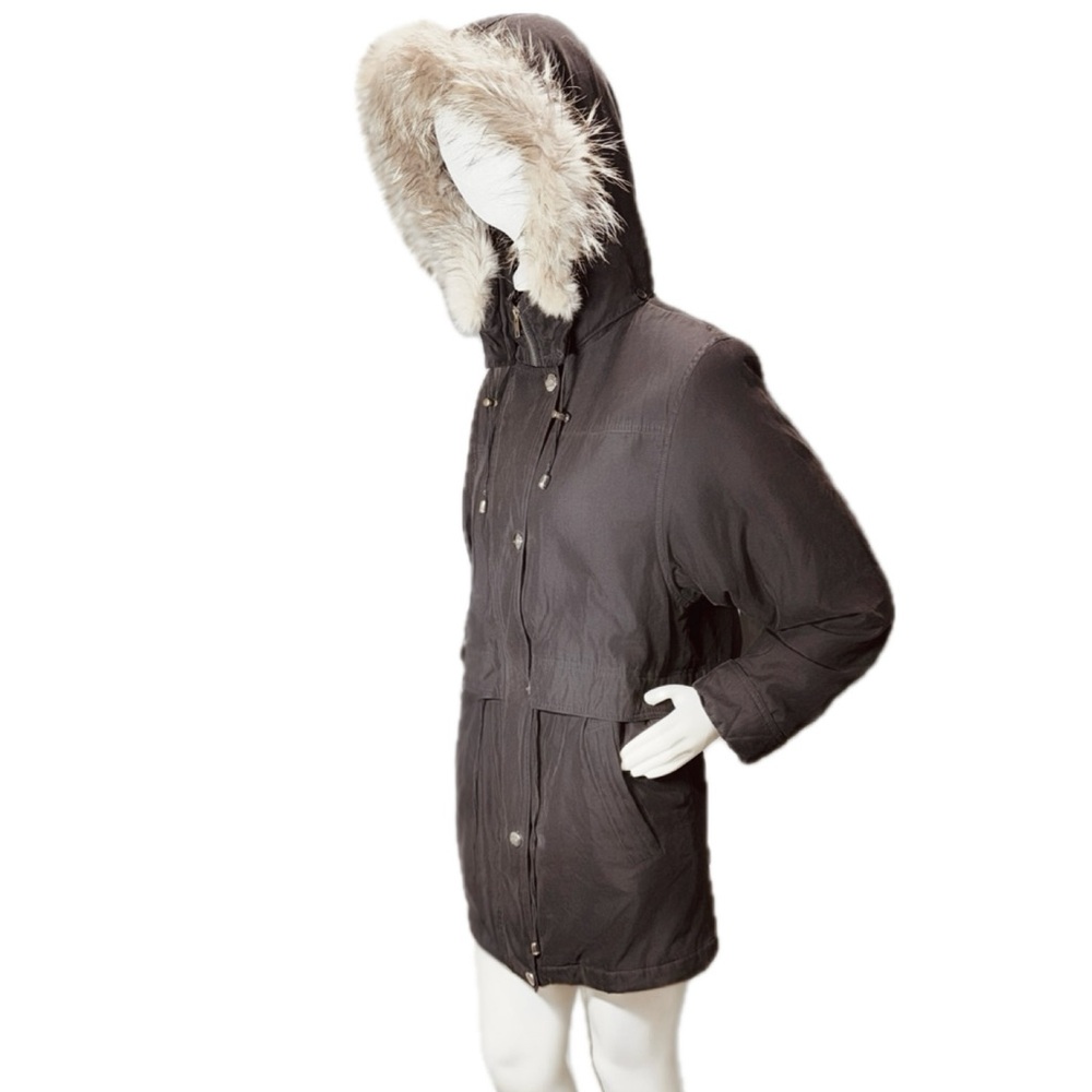 🧥❄️ BERNARDO Vintage‎ 80s Hong Kong Parka | Raccoon Fur Trim Hood Sz M
